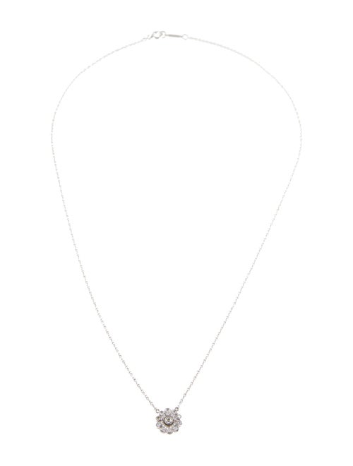 Tiffany & Co. Platinum Diamond Flower Pendant Necklace