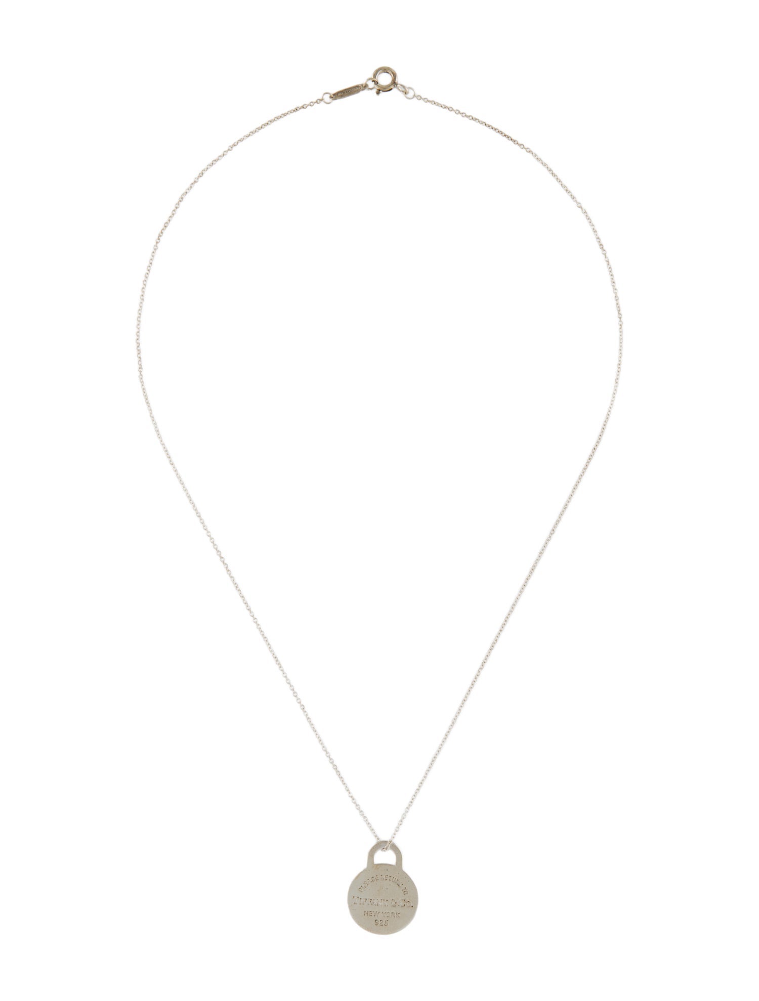 Tiffany & Co. Round Tag Pendant Necklace
