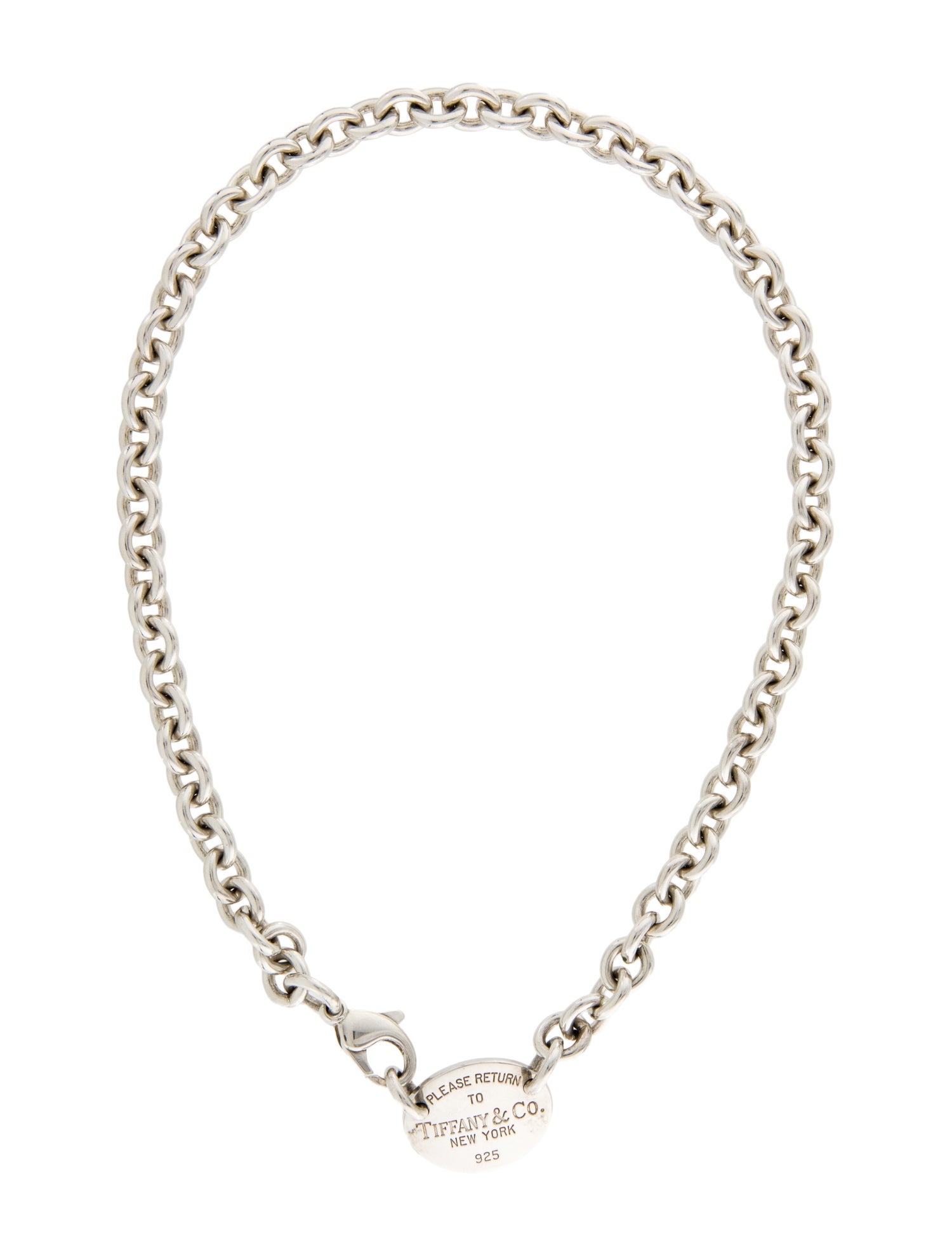 Tiffany & Co. Oval Tag Choker Necklace