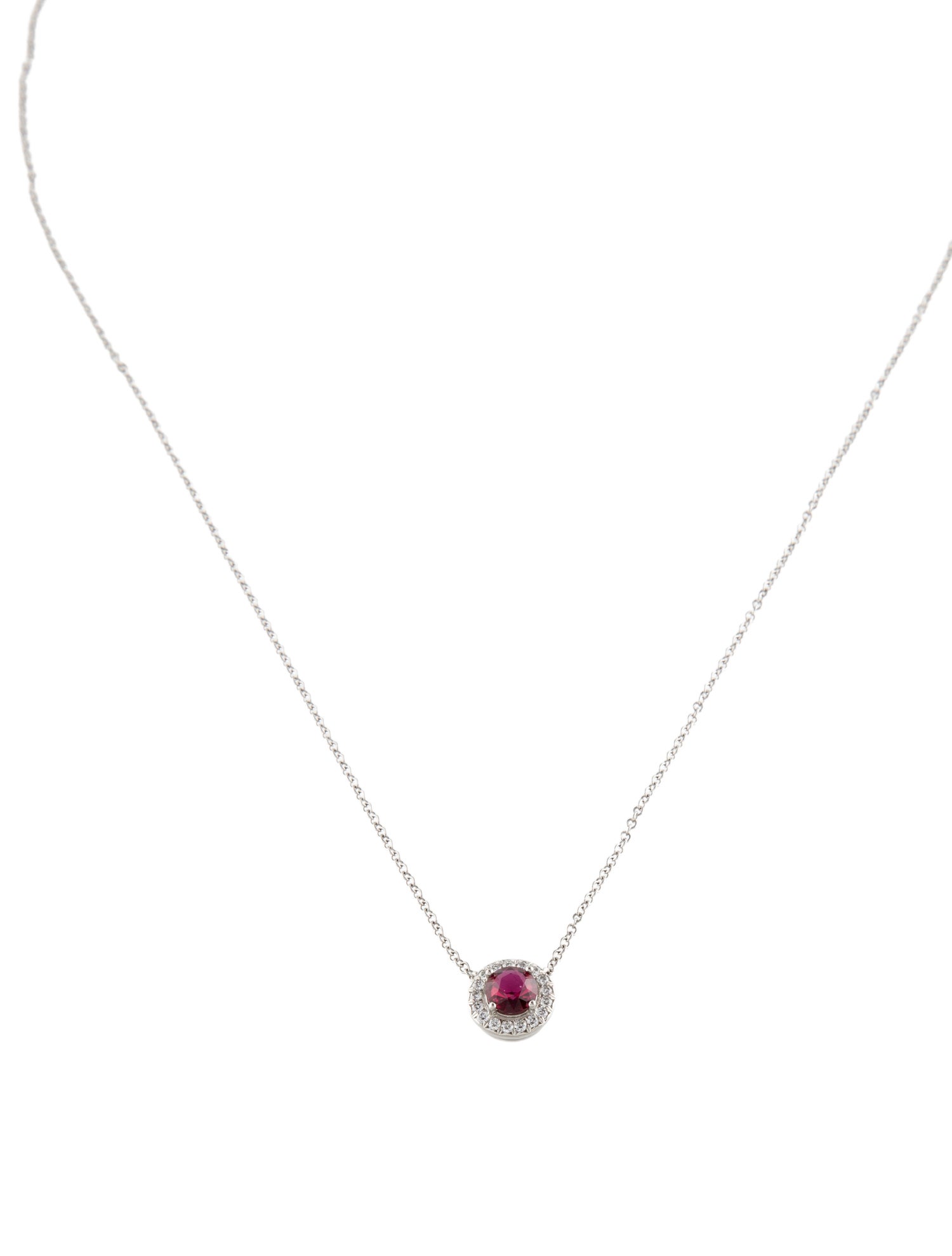 Tiffany & Co. Platinum Ruby & Diamond Soleste® Pendant Necklace