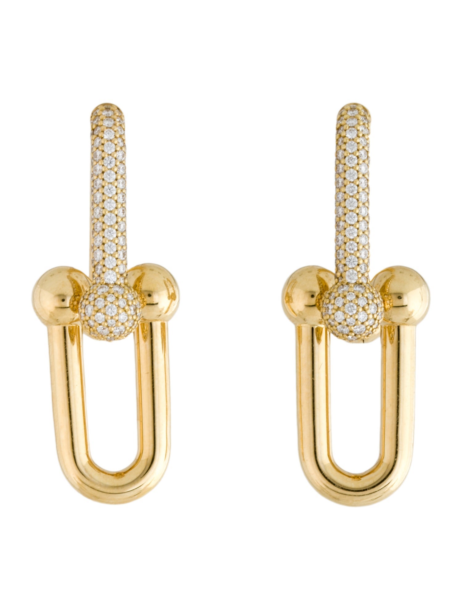 Tiffany & Co. 18K Diamond Large Link Earrings