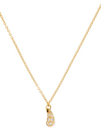 Tiffany & Co. 18K Diamond Teardrop Pendant Necklace