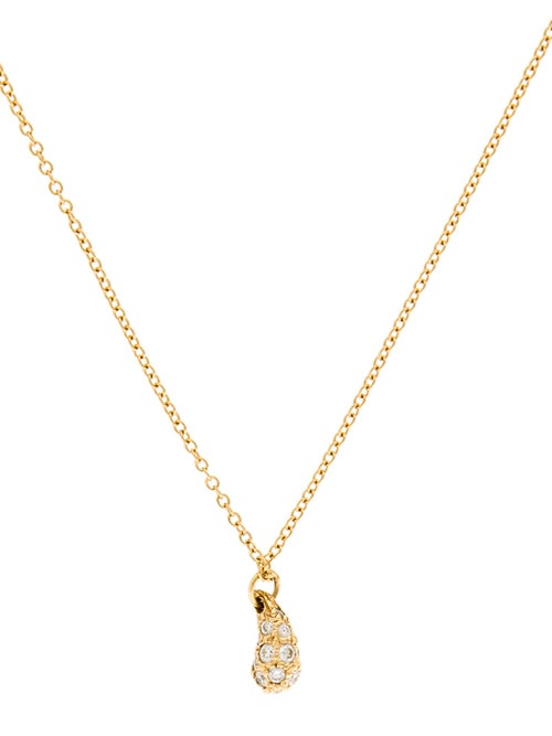 Tiffany & Co. 18K Diamond Teardrop Pendant Necklace