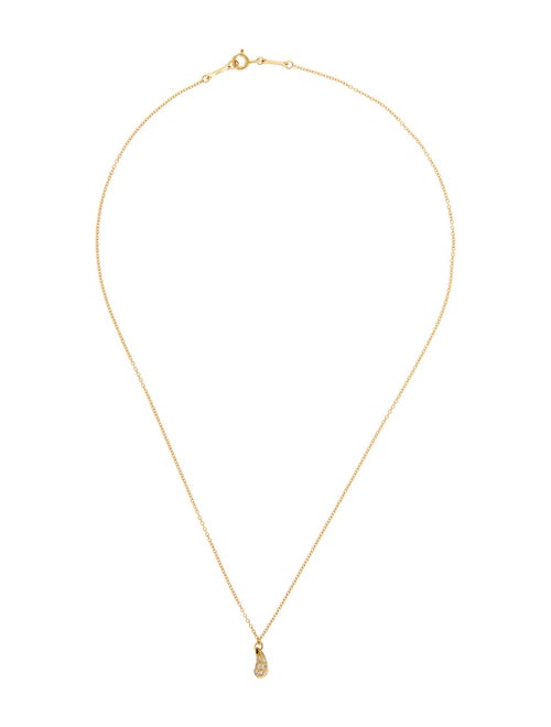 Tiffany & Co. 18K Diamond Teardrop Pendant Necklace
