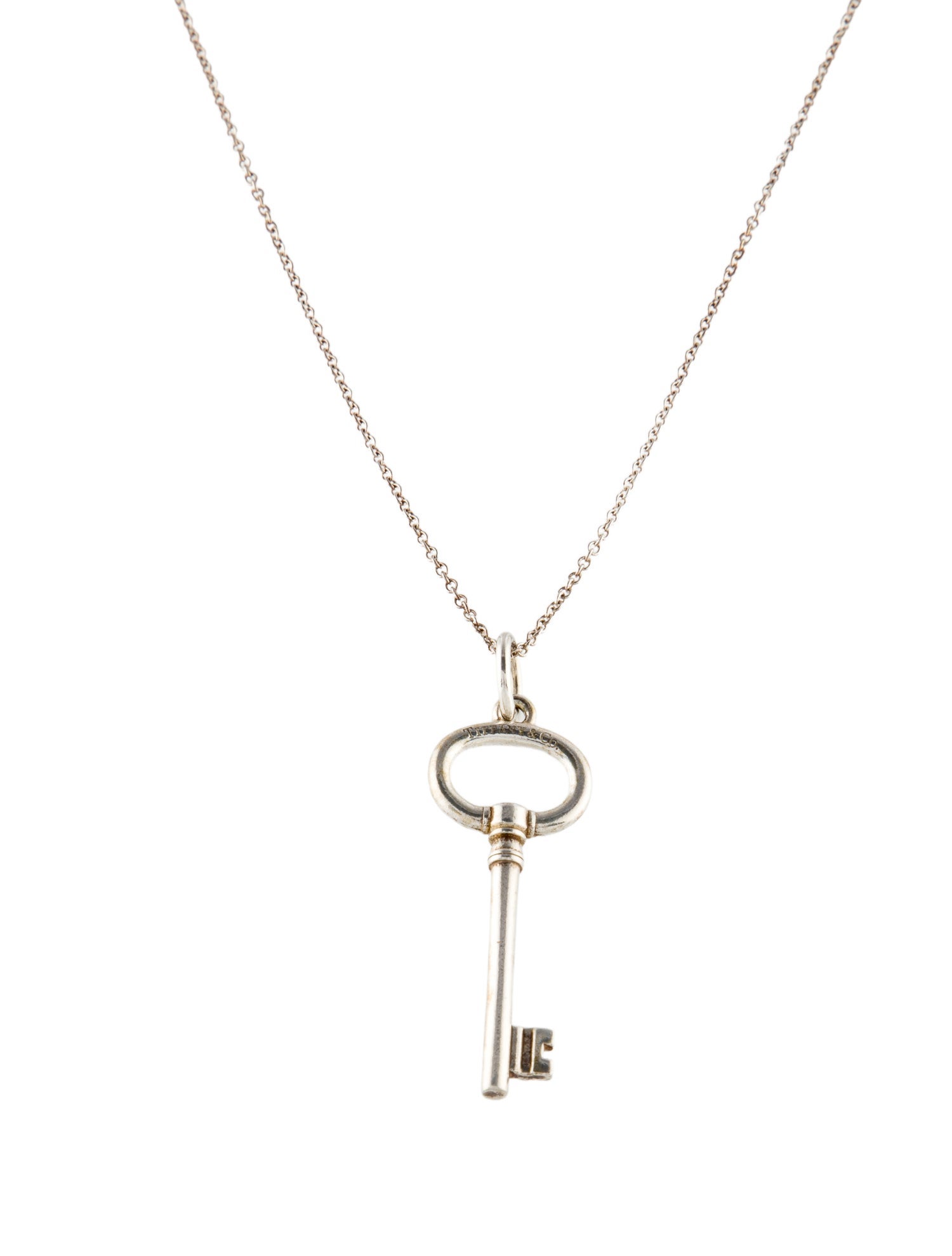 Tiffany & Co. Small Oval Key Pendant Necklace