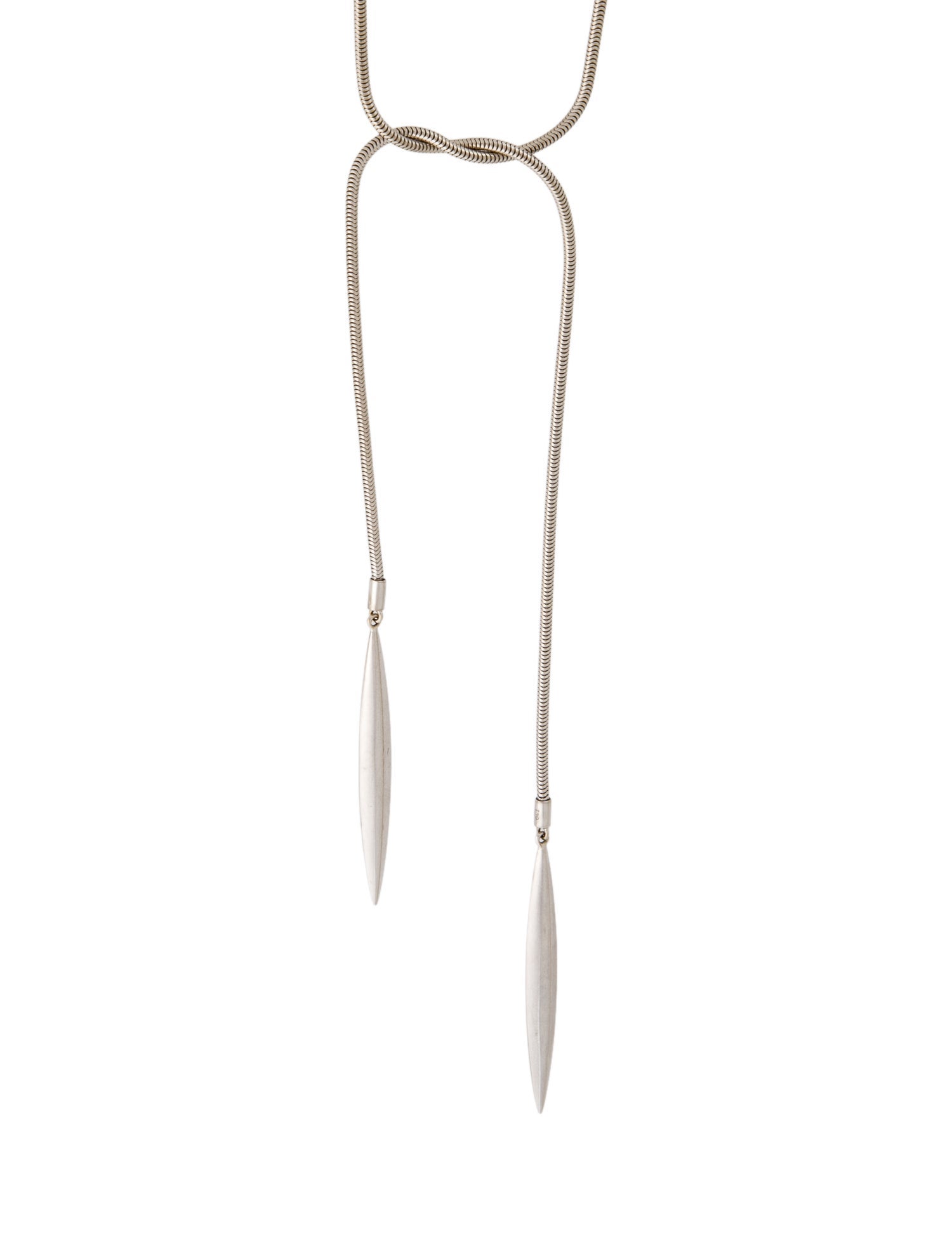 Tiffany & Co. 18K Feather Lariat Necklace