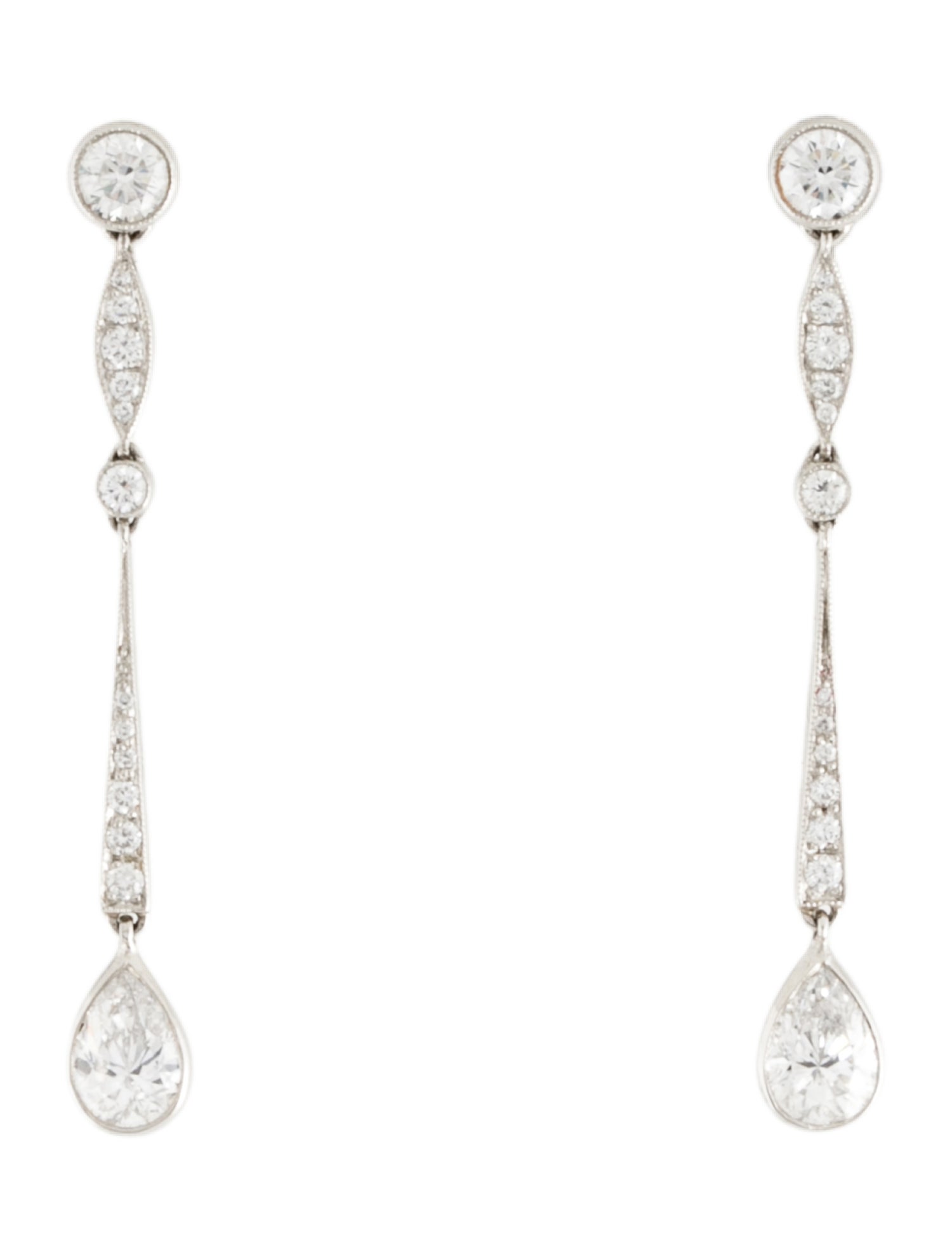 Tiffany & Co. Platinum Diamond Drop Earrings