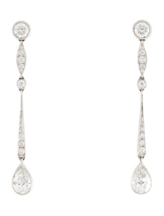 Tiffany & Co. Platinum Diamond Drop Earrings