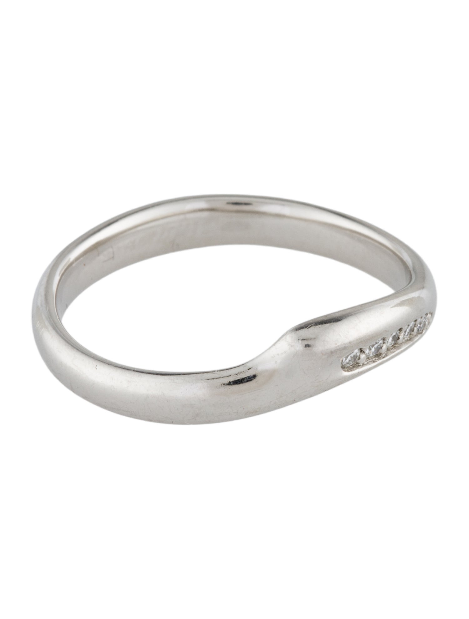 Tiffany & Co. Platinum Diamond Open Heart Band Ring