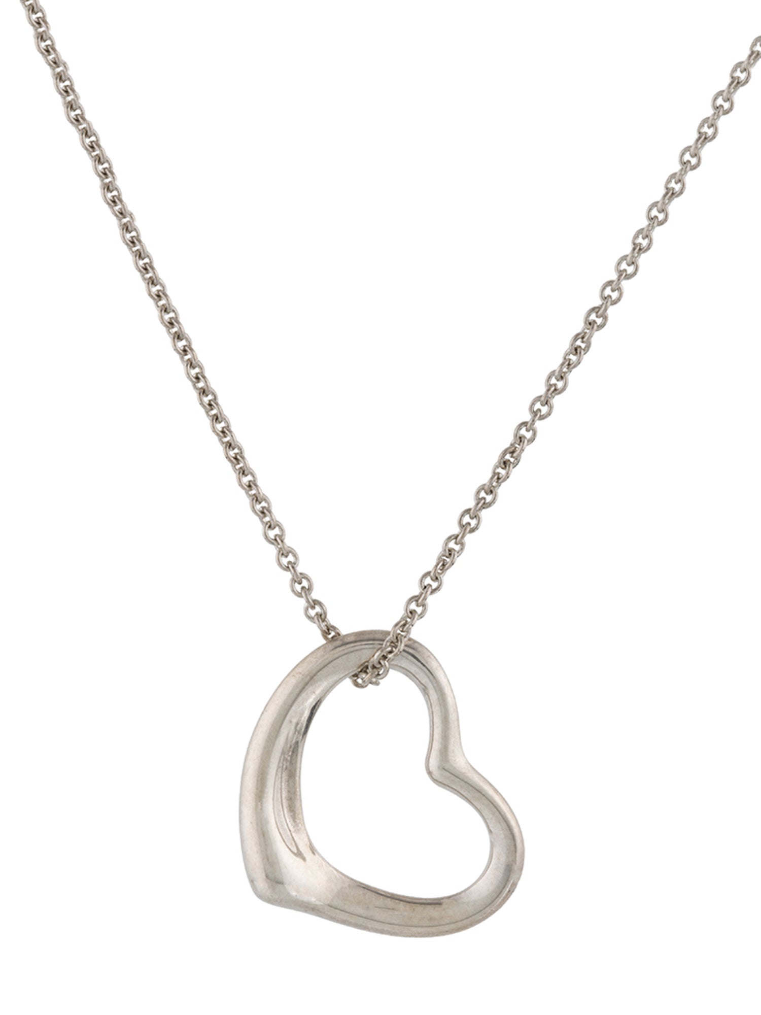 Tiffany & Co. Open Heart Pendant Necklace 22 MM