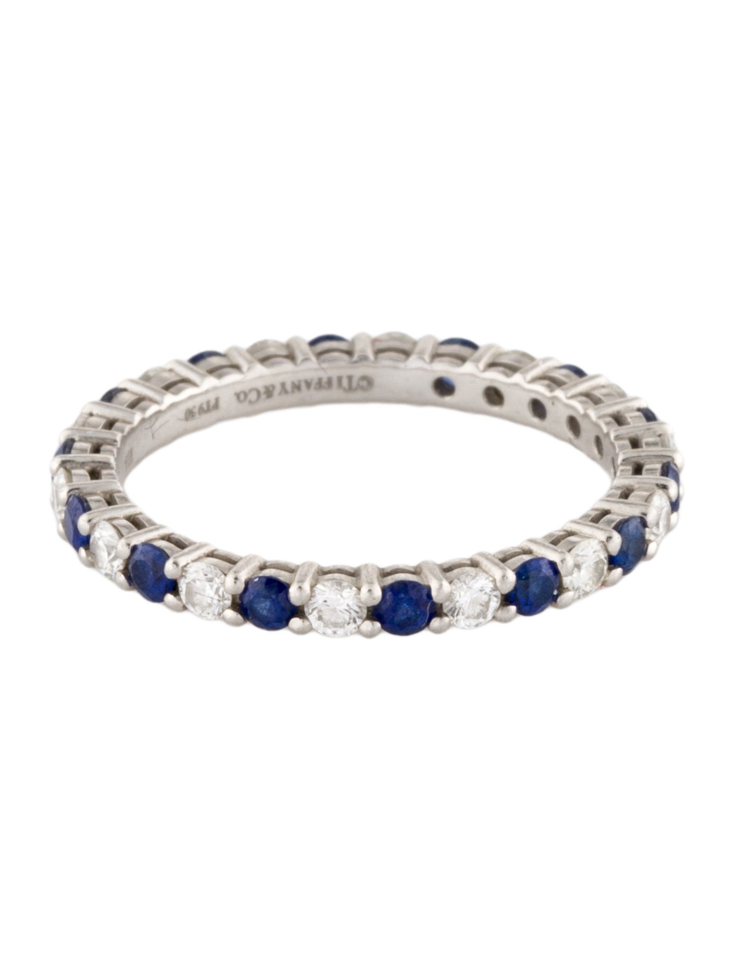 Tiffany & Co. Platinum Sapphire & Diamond Eternity Band