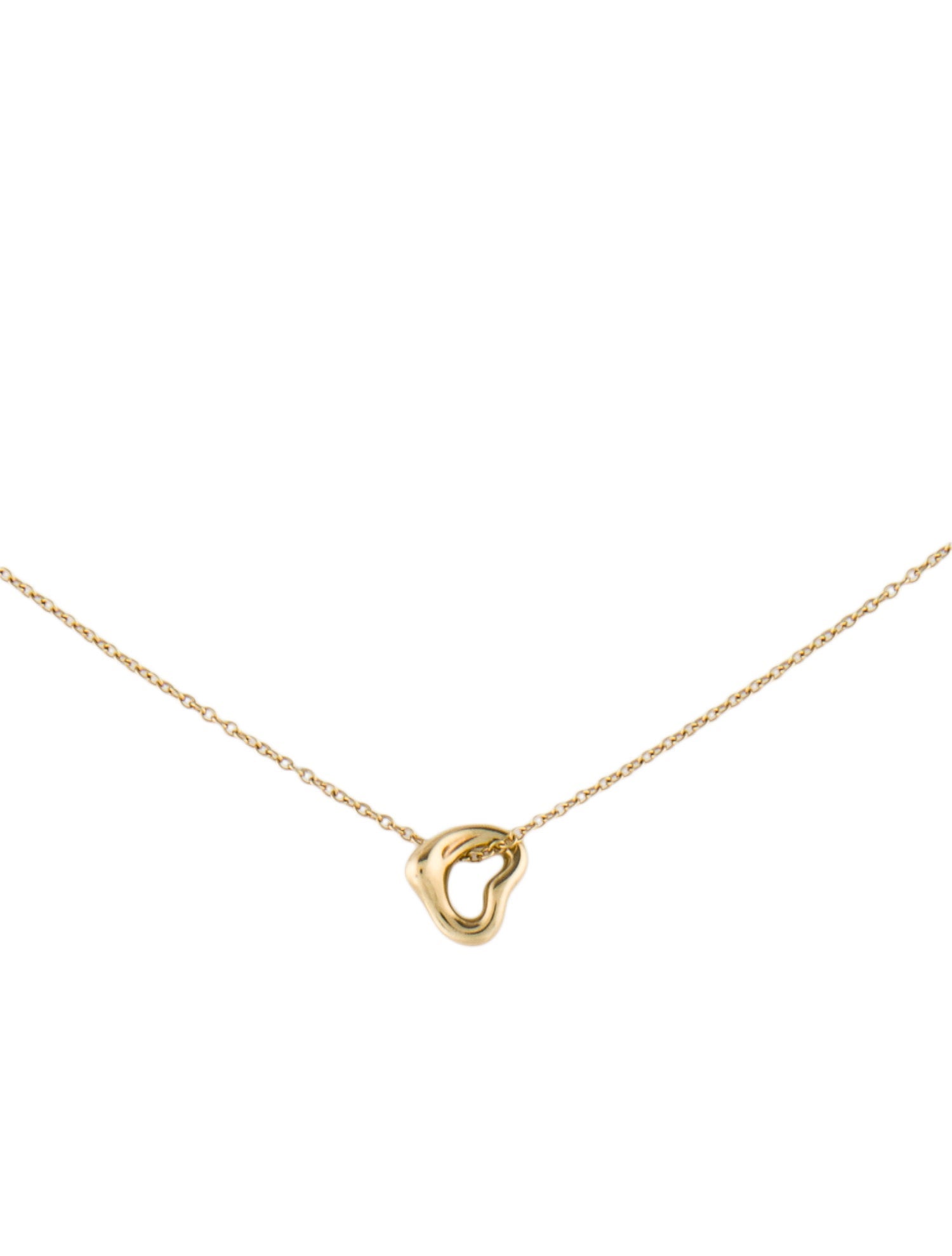 Tiffany & Co. 18K Mini Open Heart Pendant Necklace