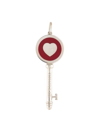 Tiffany & Co. Enamel Heart Key Pendant
