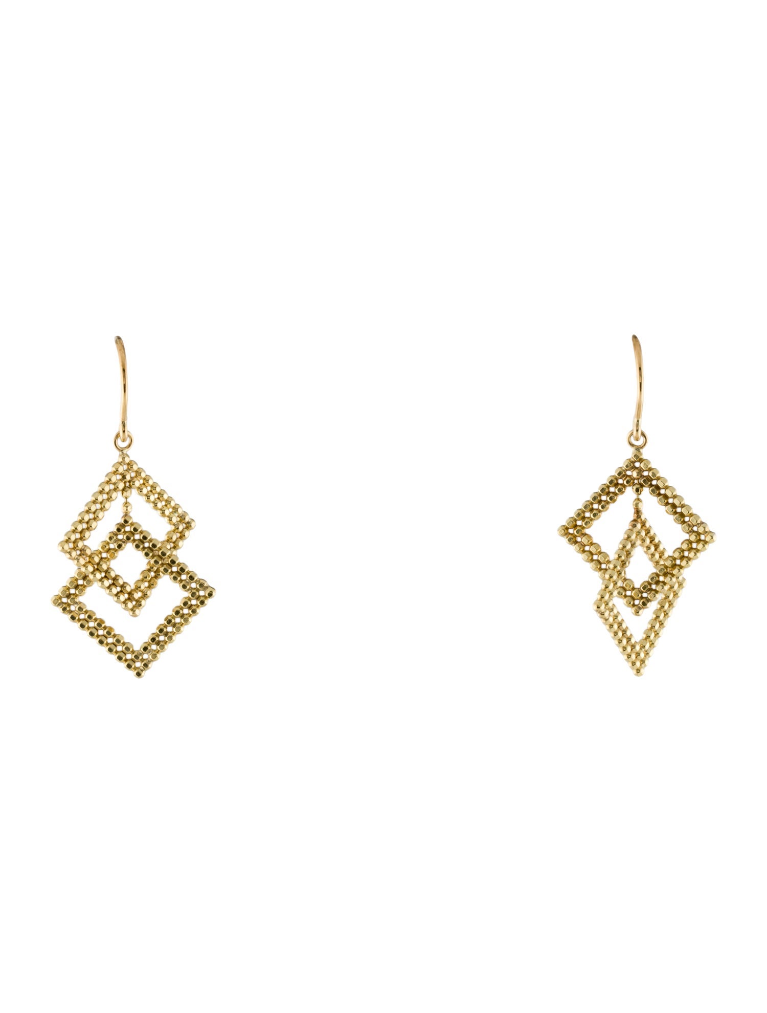 Tiffany & Co. 18K Beaded Geometric Drop Earrings