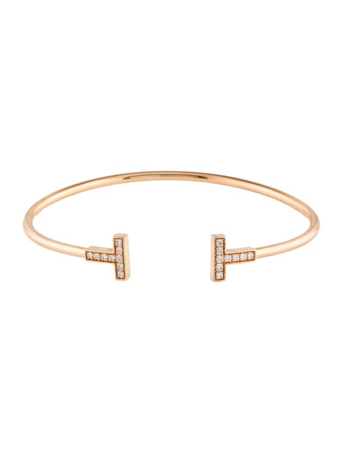 Tiffany & Co. 18K Diamond T Wire Cuff Bracelet