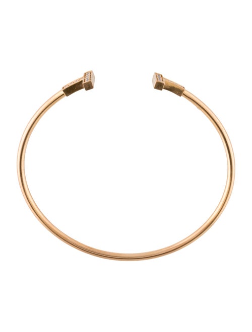 Tiffany & Co. 18K Diamond T Wire Cuff Bracelet