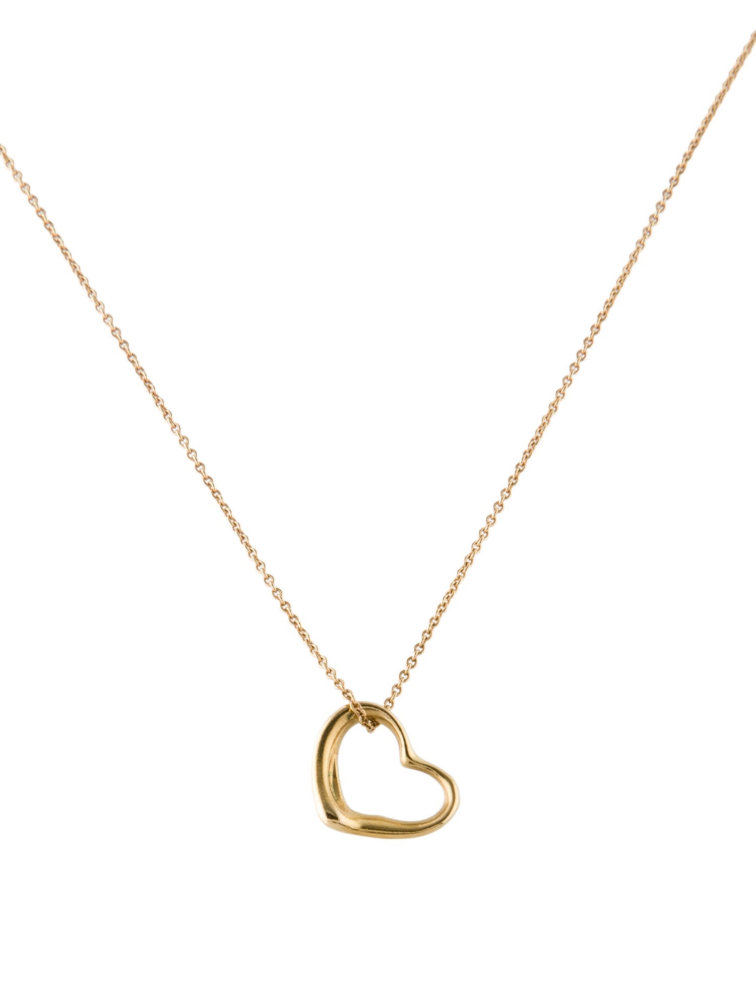 Tiffany & Co. Vintage 18K Open Heart Pendant Necklace