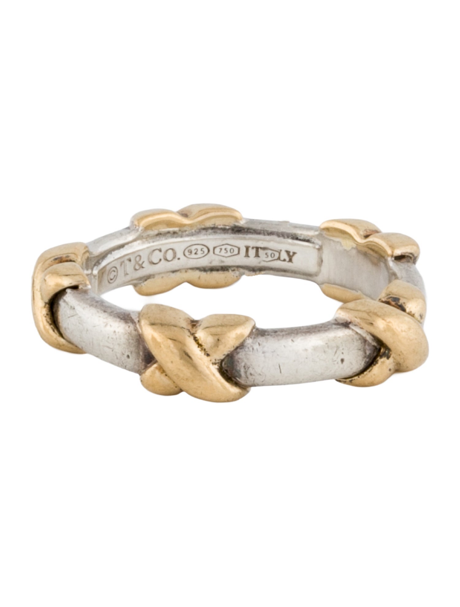 Tiffany & Co. Vintage Two-Tone X Band Ring