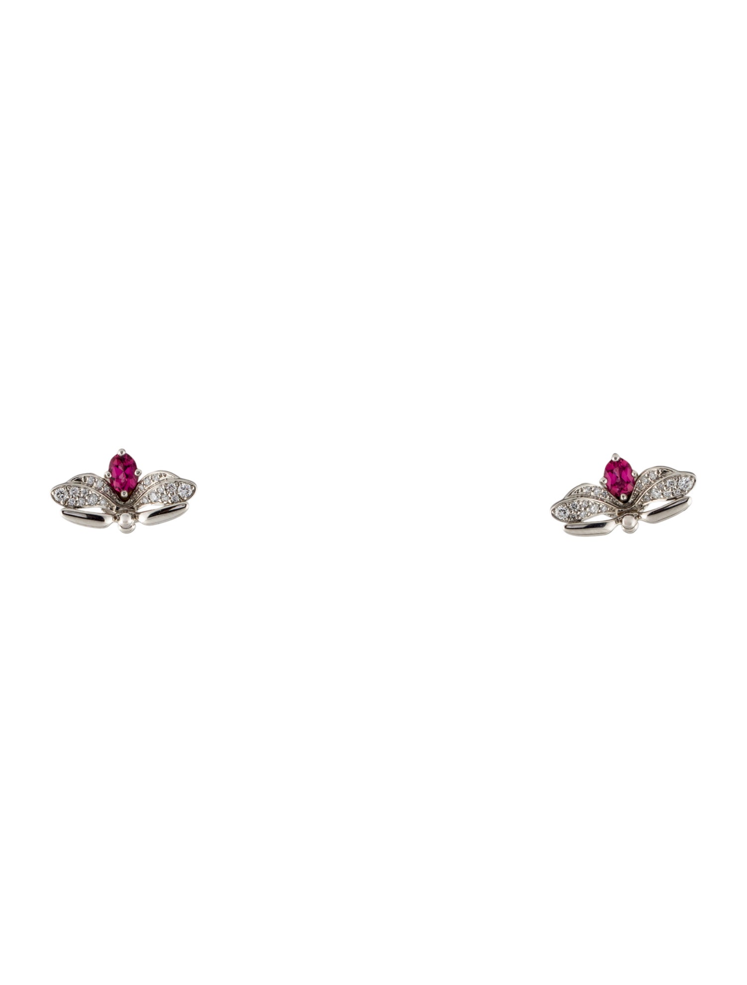 Tiffany & Co. Platinum Tourmaline & Diamond Firefly Stud Earrings