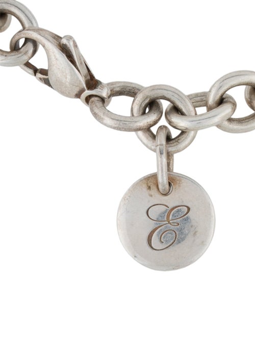Tiffany & Co. Notes 'E' Initial Charm Round Link Bracelet