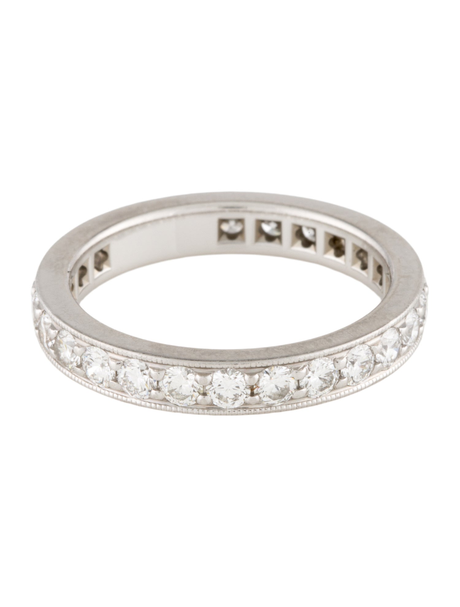 Tiffany & Co. Platinum 1.56ctw Diamond Milgrain Eternity Band