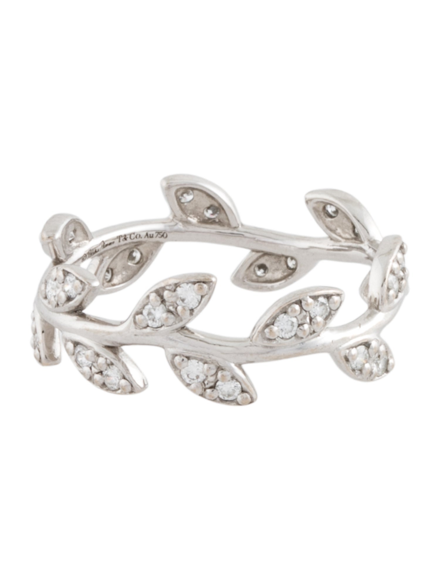 Tiffany & Co. 18K Diamond Olive Leaf Ring