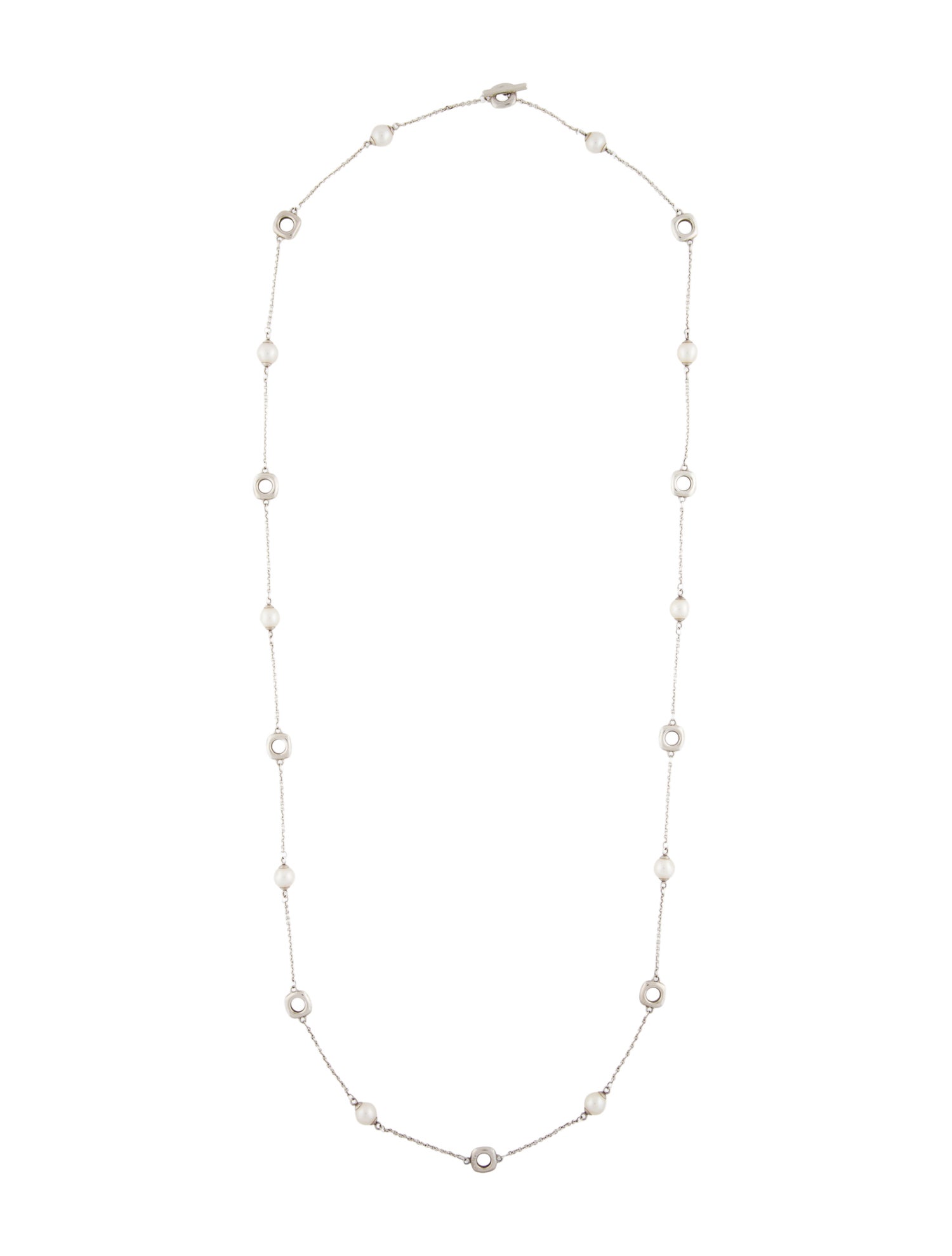Tiffany & Co. Pearl Open Square Station Necklace