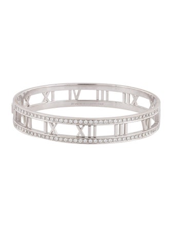 Tiffany & Co. 18K Diamond Hinged Bangle Bracelet