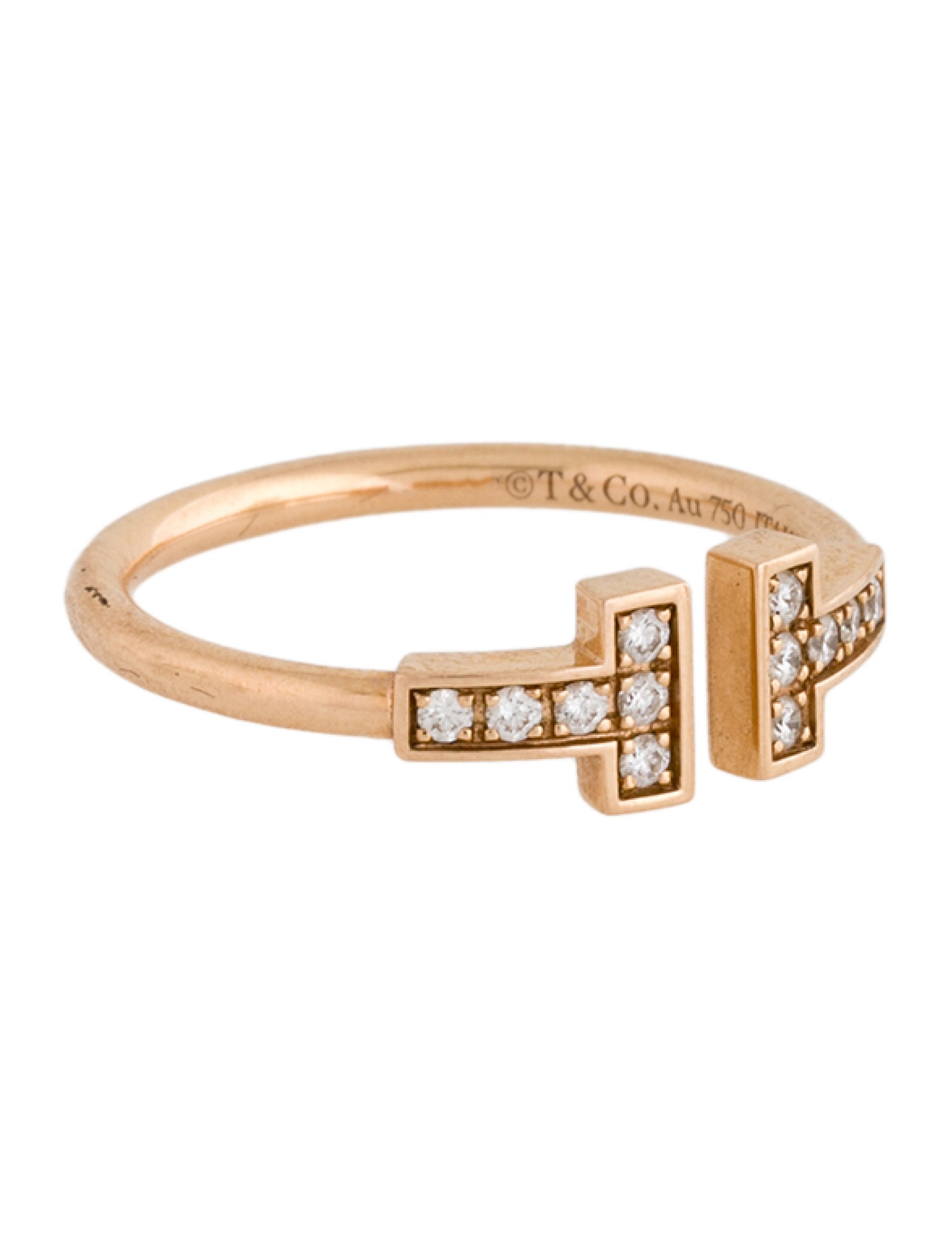 Tiffany & Co. 18K Diamond Tiffany T Wire Ring