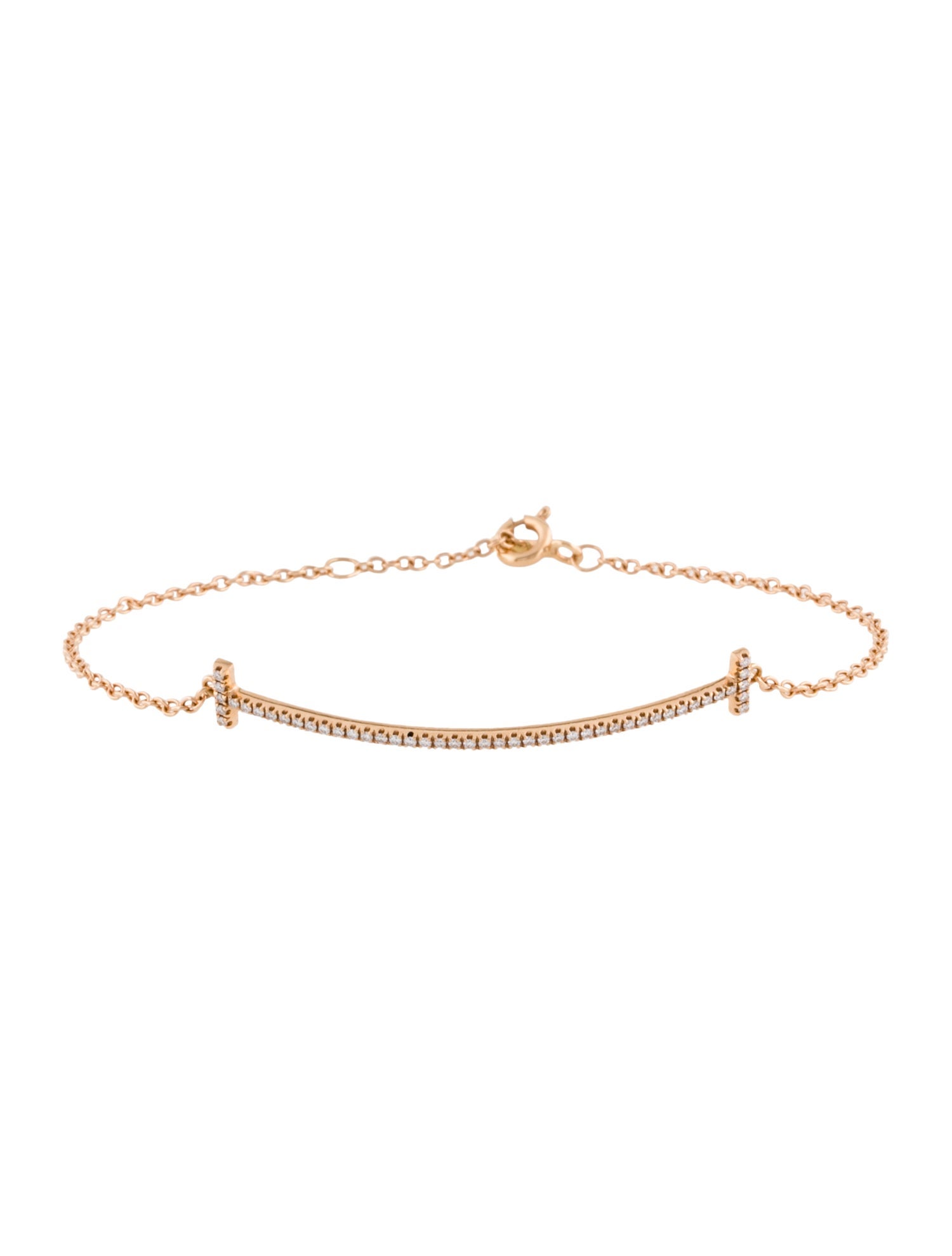 Tiffany & Co. 18K Diamond T Smile Bracelet