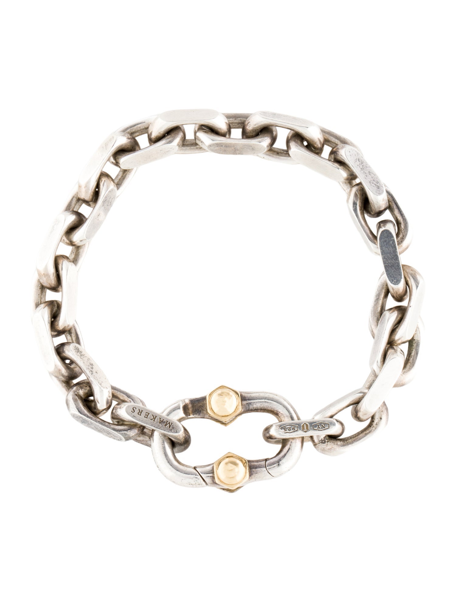 Tiffany & Co. Two-Tone Makers Wide Chain Link Bracelet