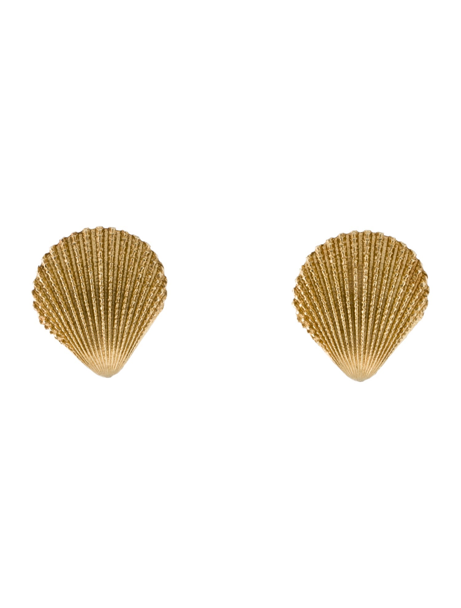Tiffany & Co. Vintage 14K Scalloped Shell Stud Earrings