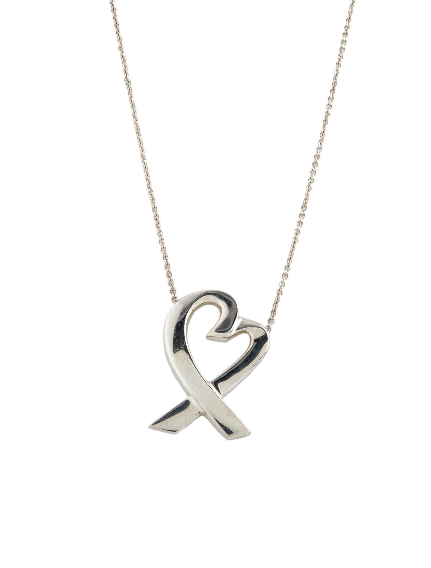 Tiffany & Co. Vintage Loving Heart Pendant Necklace Large