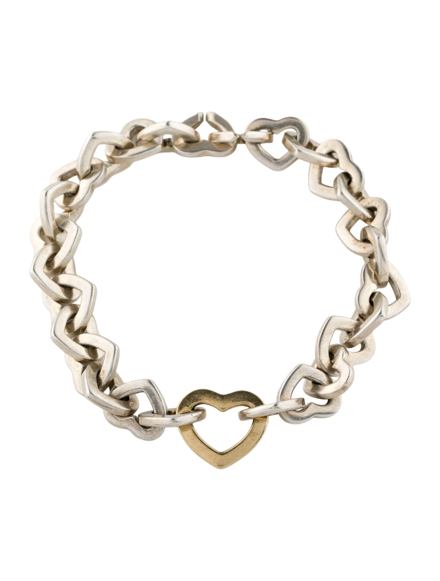 Tiffany & Co. Vintage Two-Tone Interlocking Heart Link Bracelet