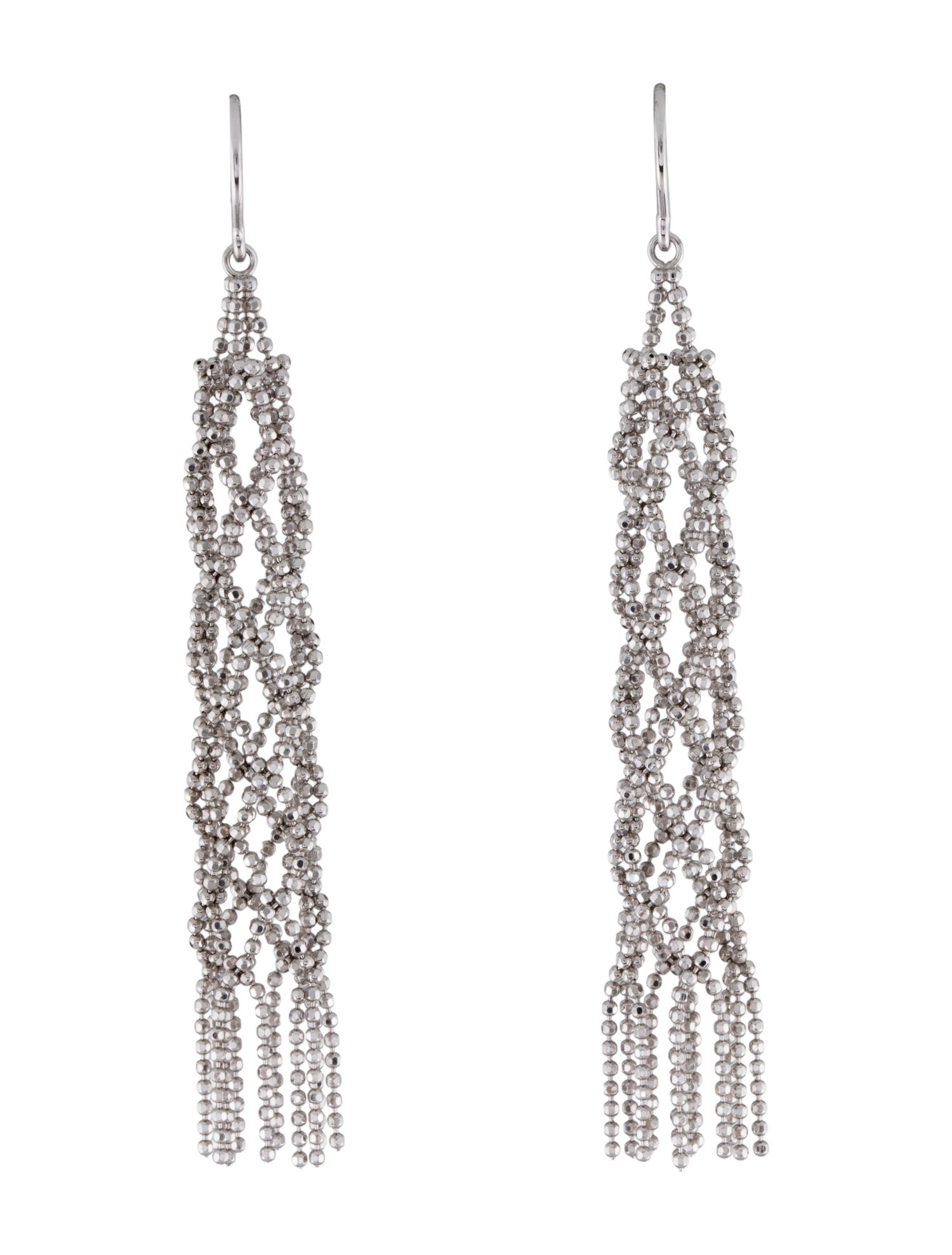 Tiffany & Co. 18K Beaded Fringe Tassel Drop Earrings