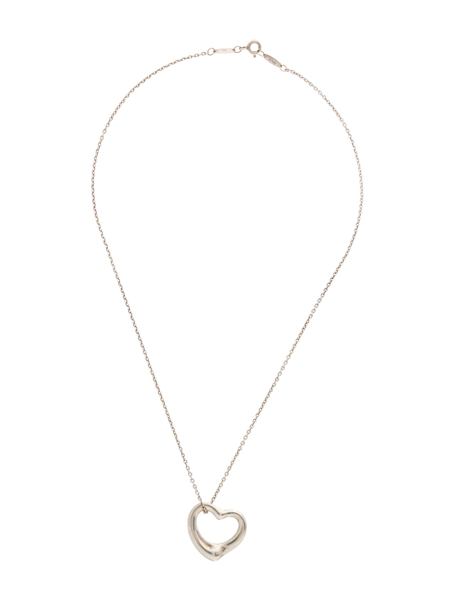 Tiffany & Co. Open Heart Pendant Necklace