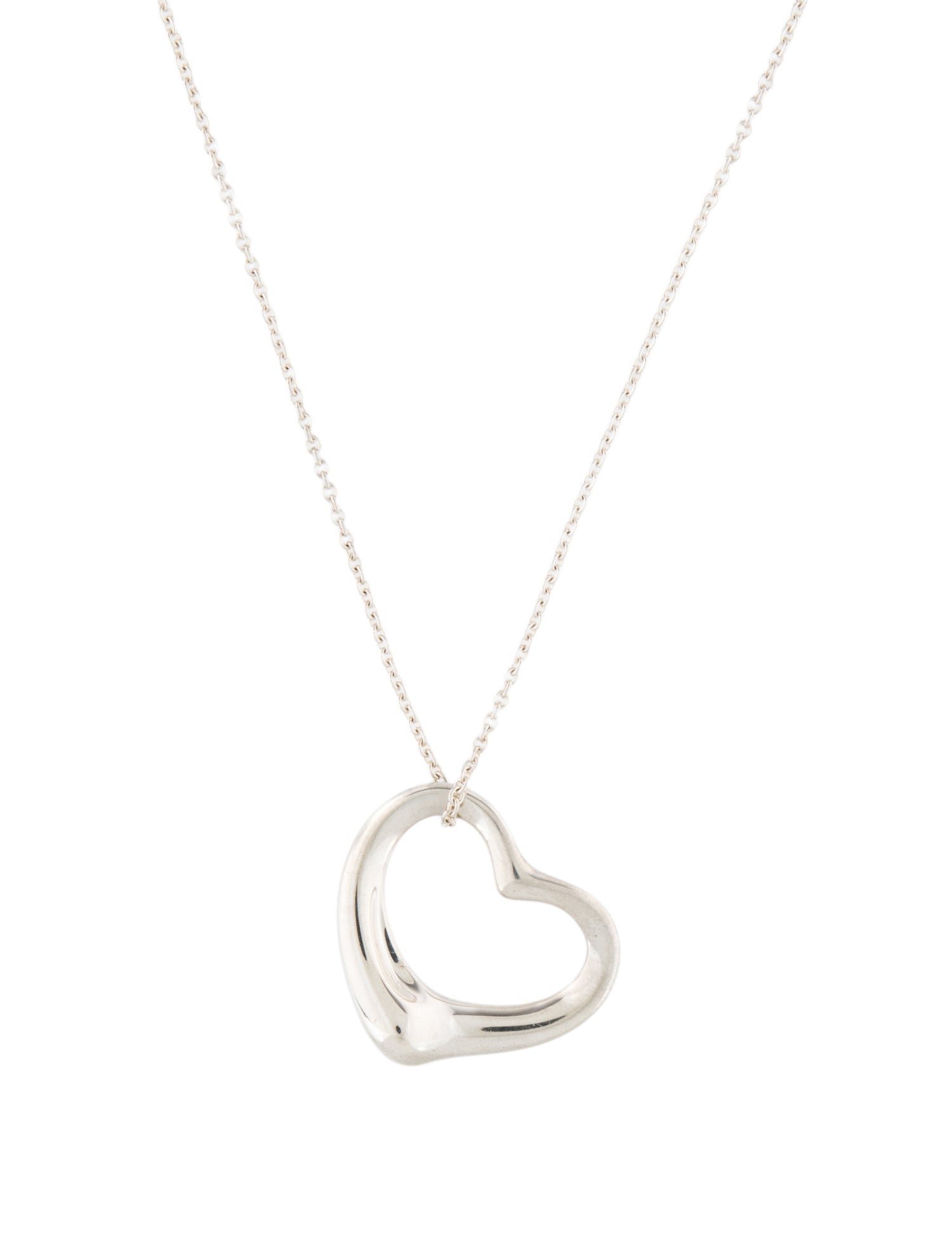 Tiffany & Co. Open Heart Pendant Necklace, Medium