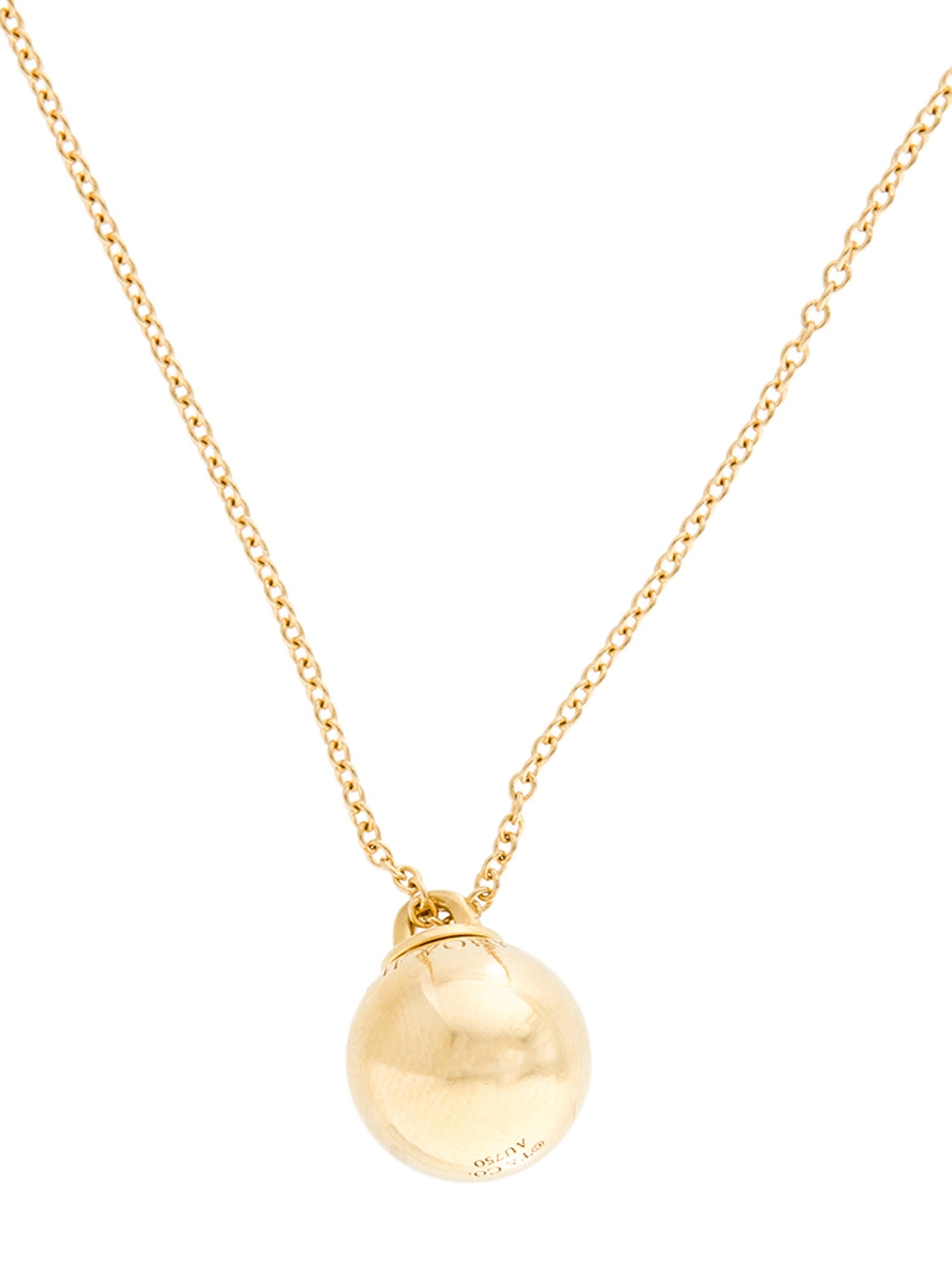 Tiffany & Co. 18K Ball Pendant Necklace