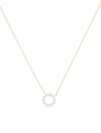 Tiffany & Co. 18K Diamond Mini Open Circle Pendant Necklace