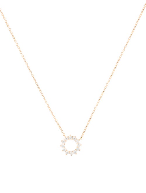 Tiffany & Co. 18K Diamond Mini Open Circle Pendant Necklace