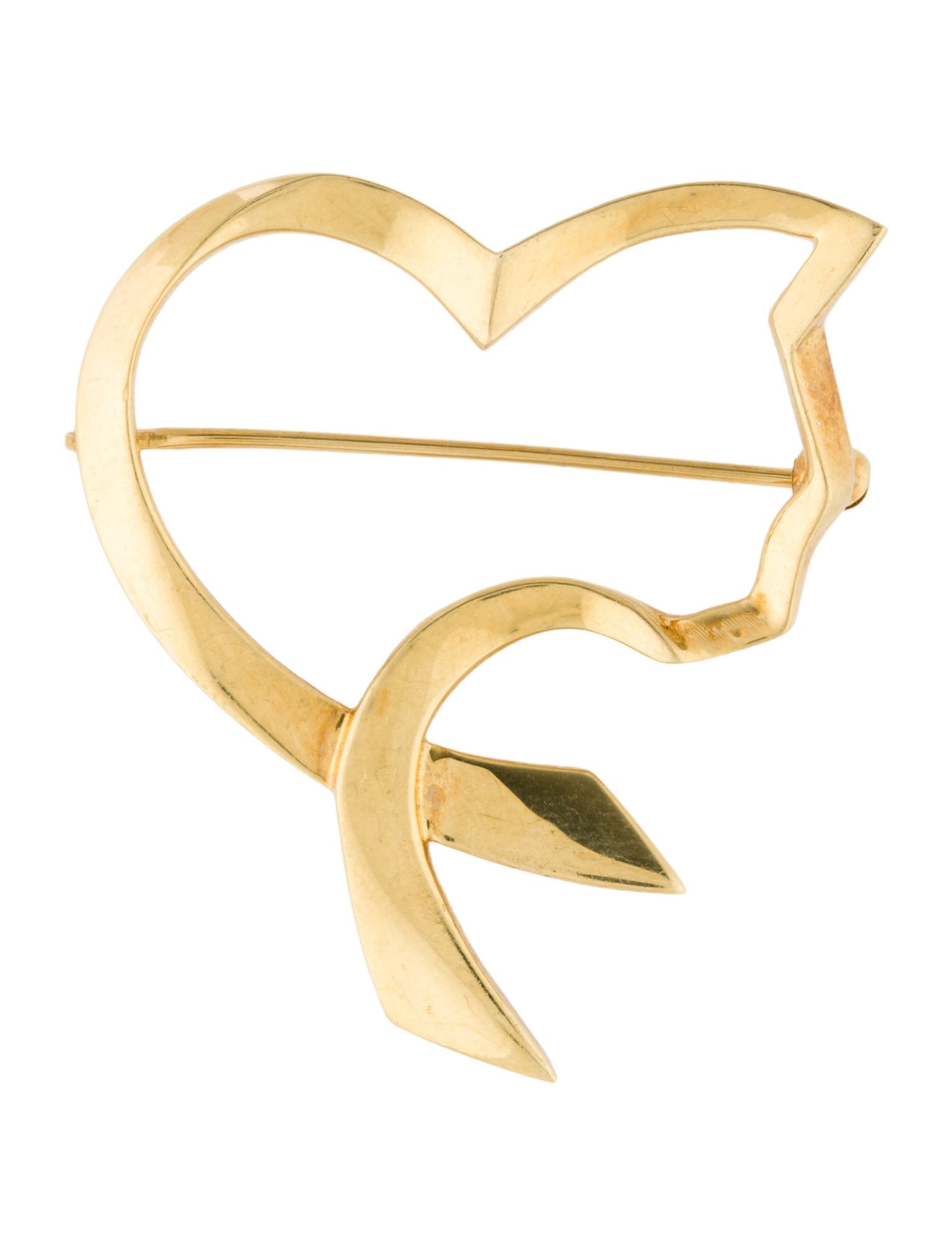 Tiffany & Co. 18K Cat Heart Brooch