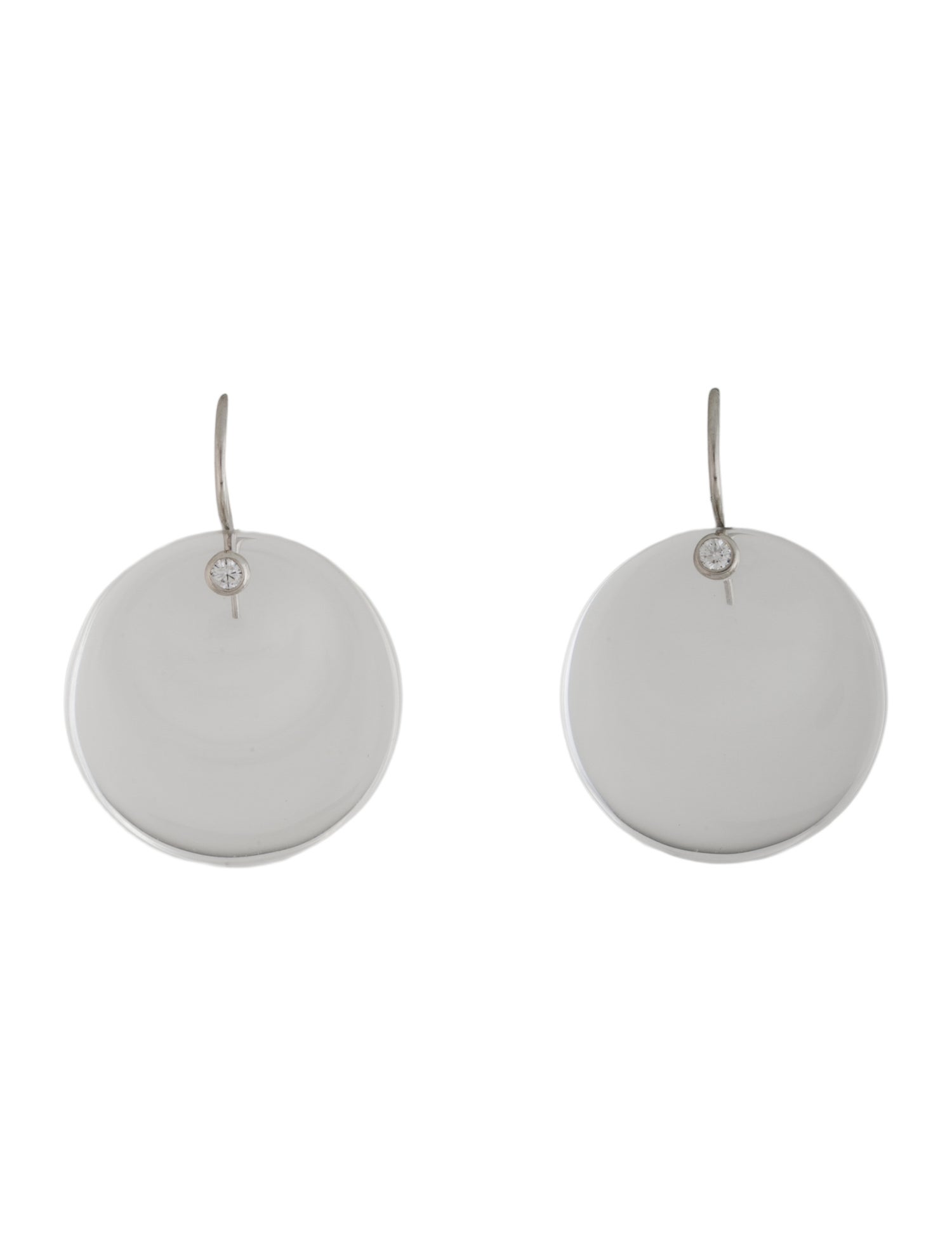 Tiffany & Co. Platinum Quartz & Diamond Round Drop Earrings