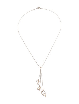 Tiffany & Co. Letter Logo Drop Pendant Necklace