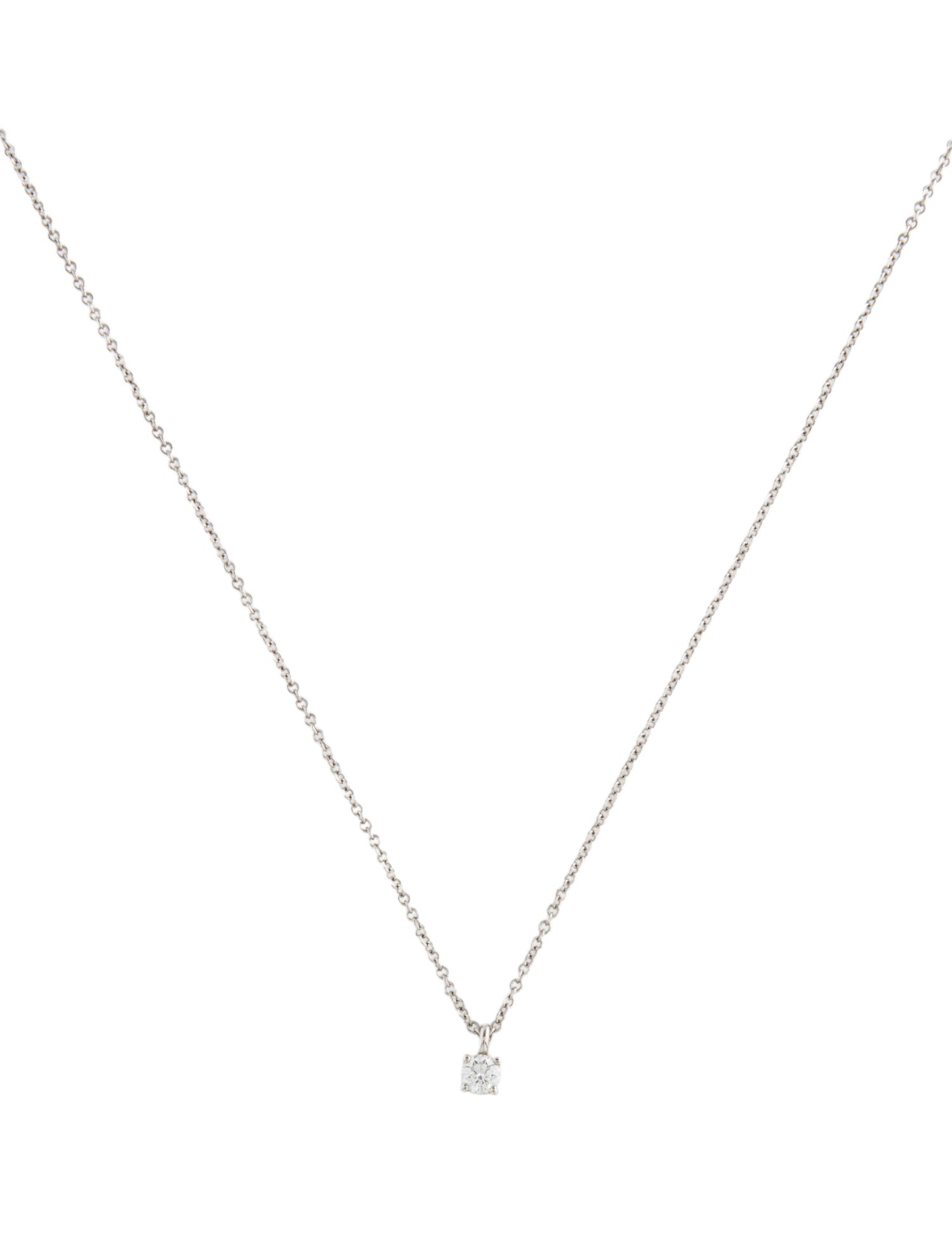 Tiffany & Co. Solitaire Platinum Diamond Pendant Necklace