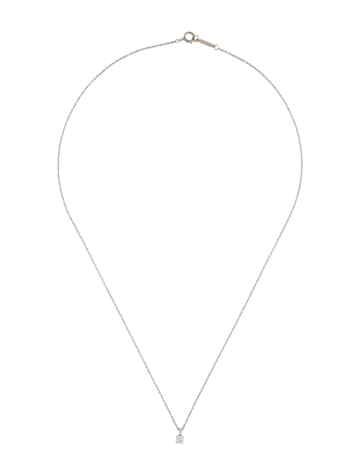 Tiffany & Co. Solitaire Platinum Diamond Pendant Necklace