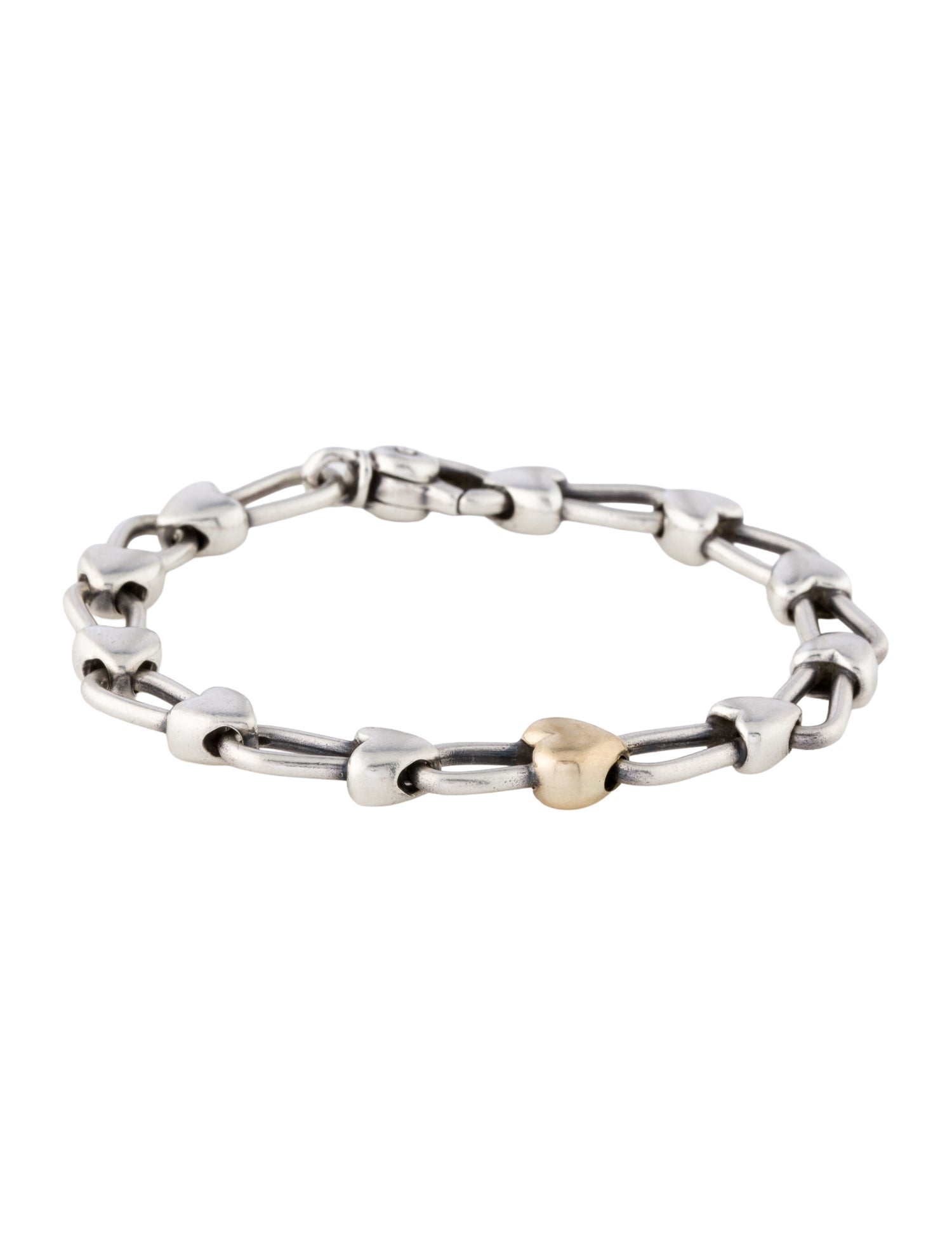Tiffany & Co. Vintage Two-Tone Heart Station Bracelet