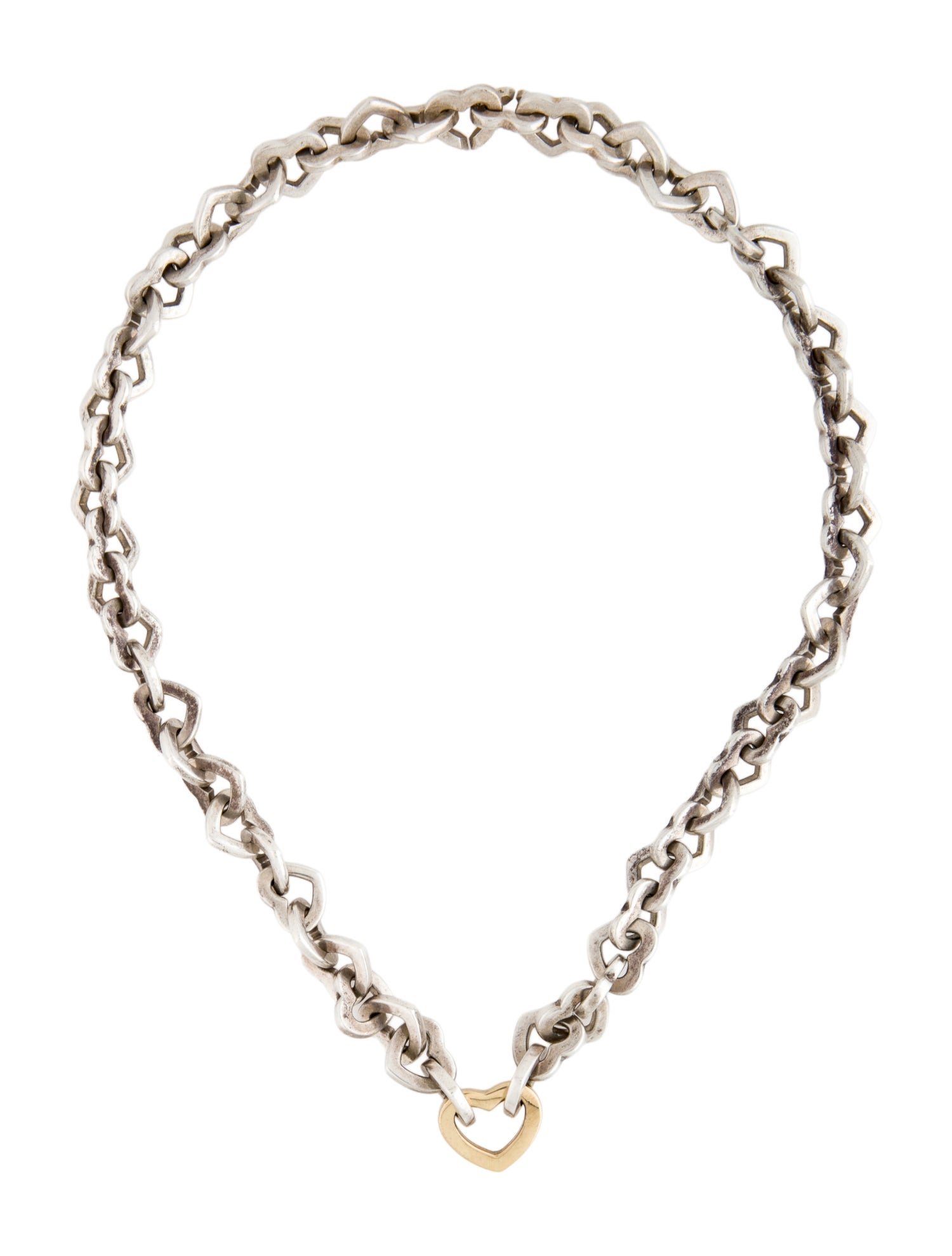 Tiffany & Co. Vintage Two-Tone Heart Link Necklace