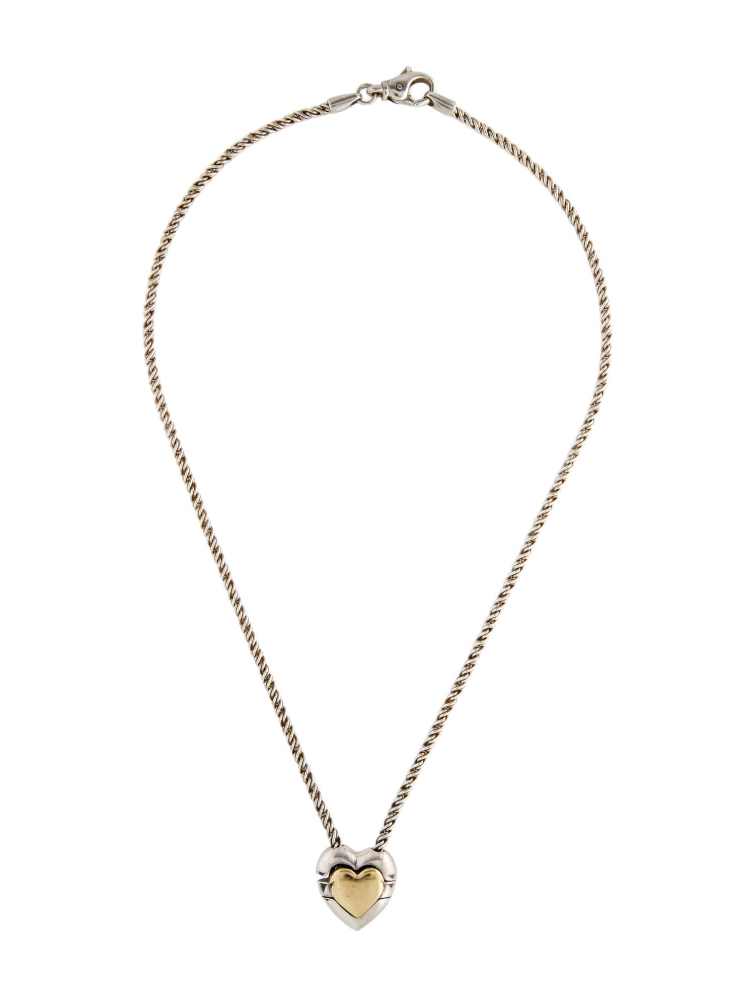 Tiffany & Co. Two-Tone Heart Puzzle Pendant Necklace