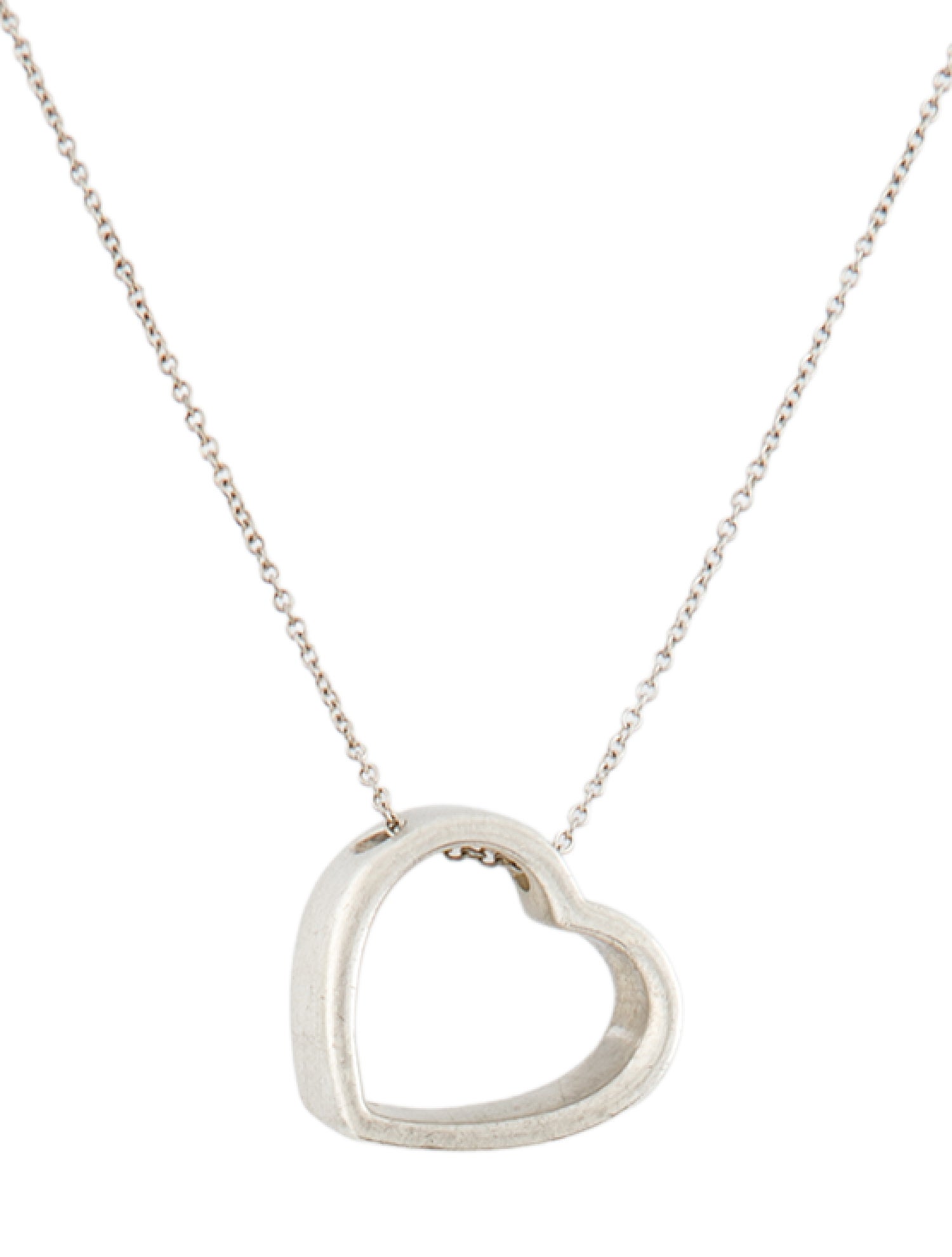Tiffany & Co. Slanted Open Heart Pendant Necklace