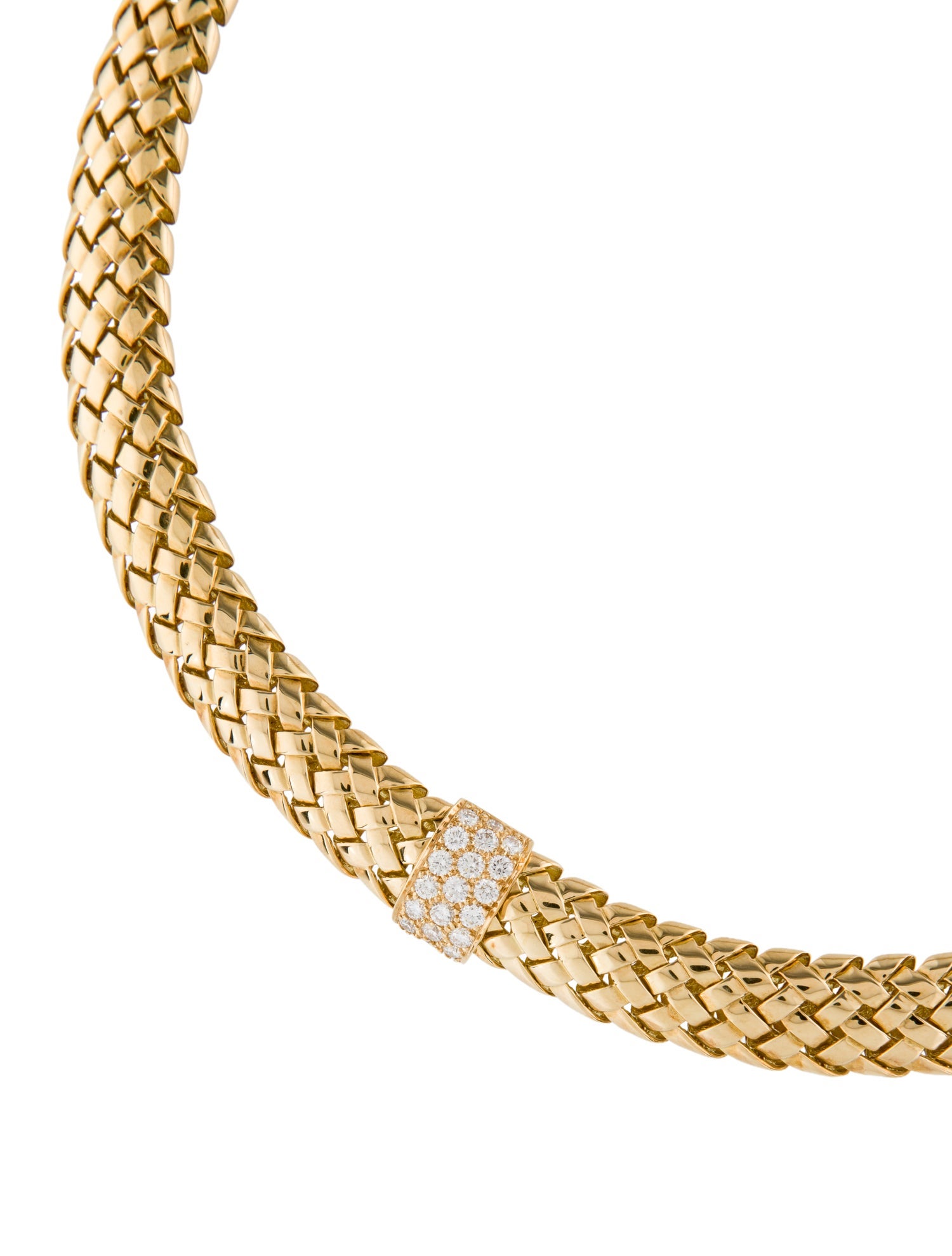 Tiffany & Co. 18K 1.84ctw Diamond Vannerie Collar Necklace